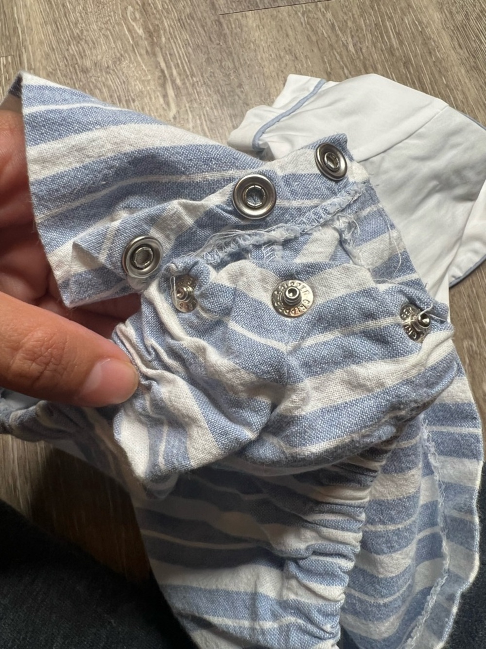 Vintage Good Lad Teddy Bear Patch Blue Striped Romper 18M Made In the USA - Picture 6 of 10
